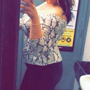 Off The Shoulder Snakeskin Top